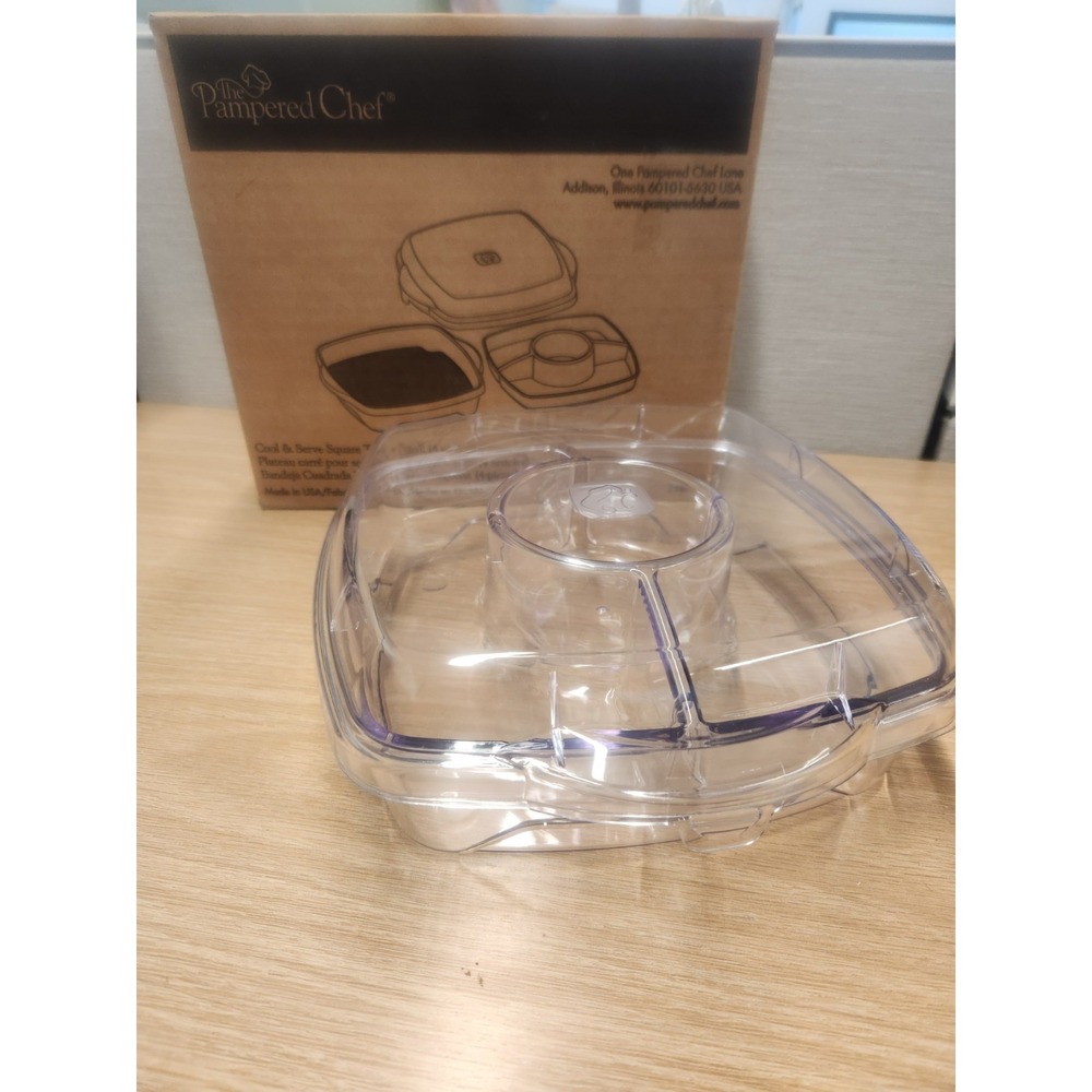 Pampered Chef Cool & Serve Square Tray Small Potluck Picnic Party 2487 Read Desc